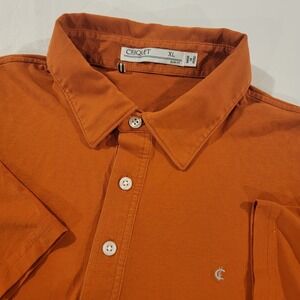 Criquet Polo Shirt‎ Mens XL Slim Fit Burnt Orange Texas Performance Golf Pima